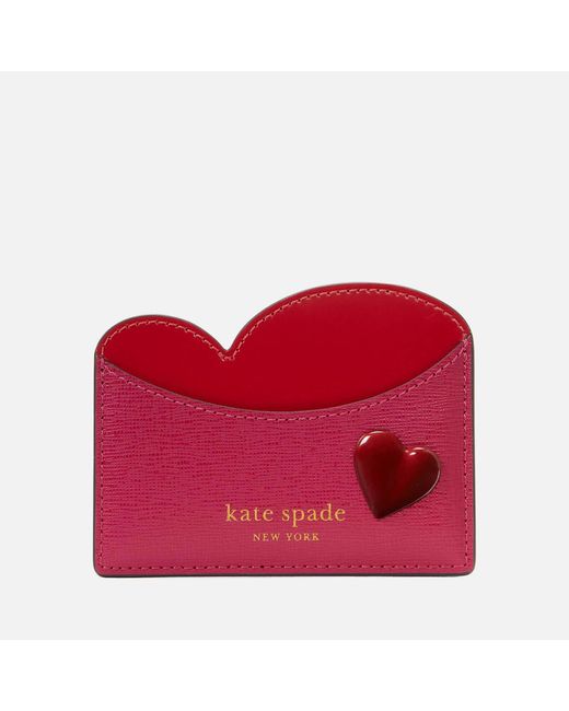 Kate Spade Red Heart Coated Leather Cardholder