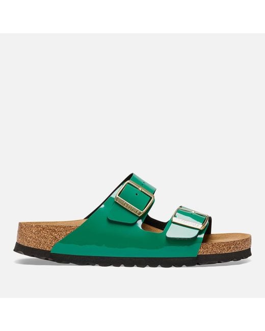 Birkenstock Green Arizona Slim-fit Leather Double Strap Sandals