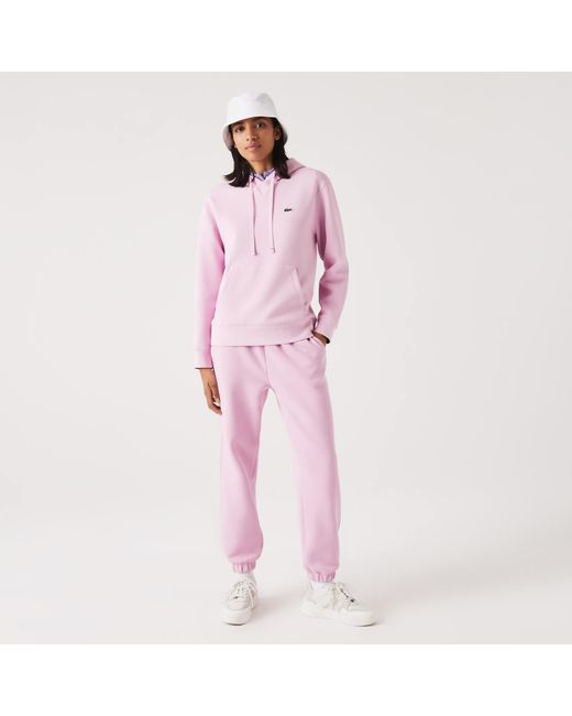 Lacoste Pink Embroidered Logo Hoodie