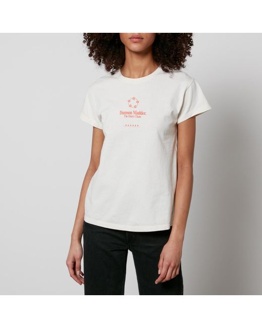 Damson Madder White Daisy Chain Organic Cotton-jersey T-shirt