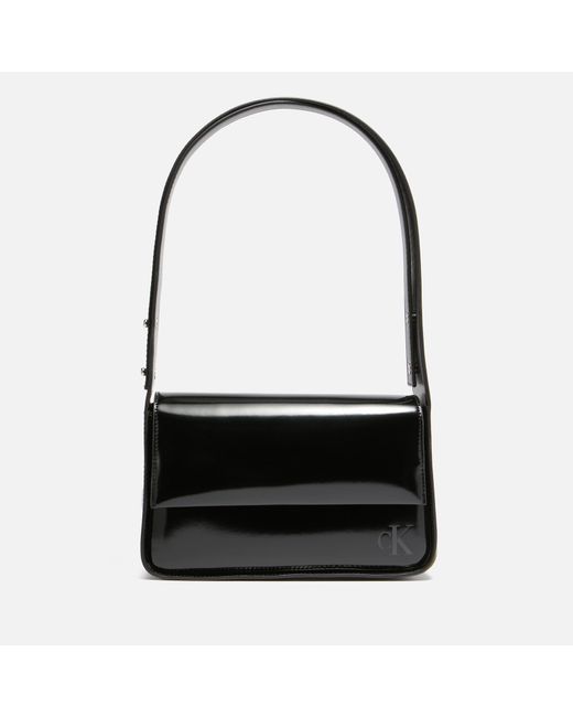 Calvin Klein Black Block Faux Patent-leather Shoulder Bag