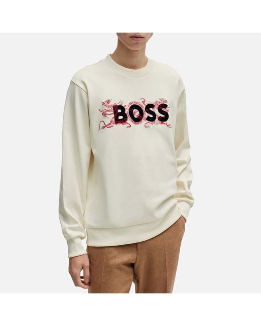 Boss Natural Soleri Lunar New Year Cotton-jersey Sweatshirt for men
