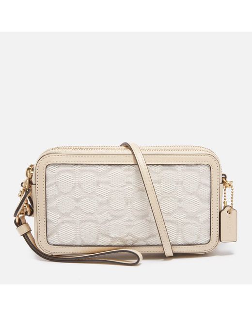COACH Signature Jacquard Kira Cross Body Bag in White Lyst UK