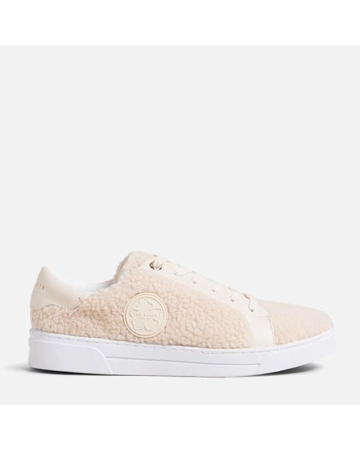 Ted Baker Pink Dilliah Faux Shearling Trainers