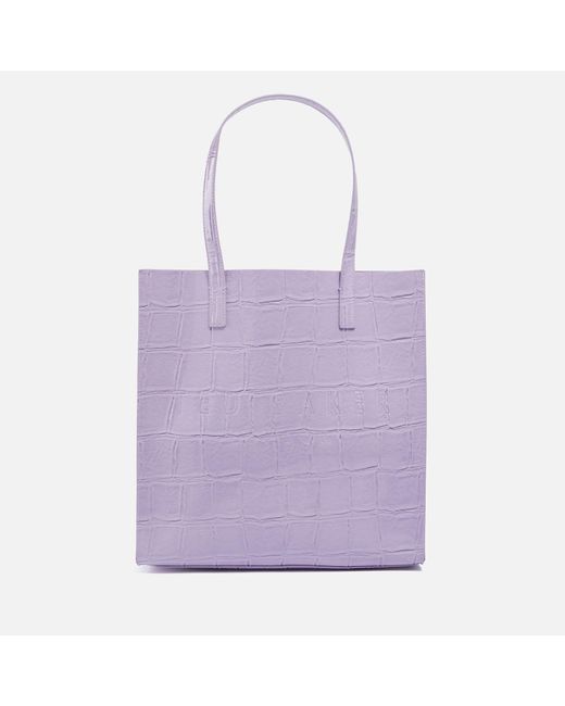 Ted Baker Purple Croccon Croc-embossed Faux Leather Large Icon Bag