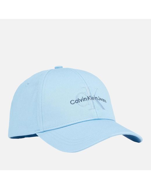 Calvin Klein Blue Logo-embroidered Cotton-twill Cap