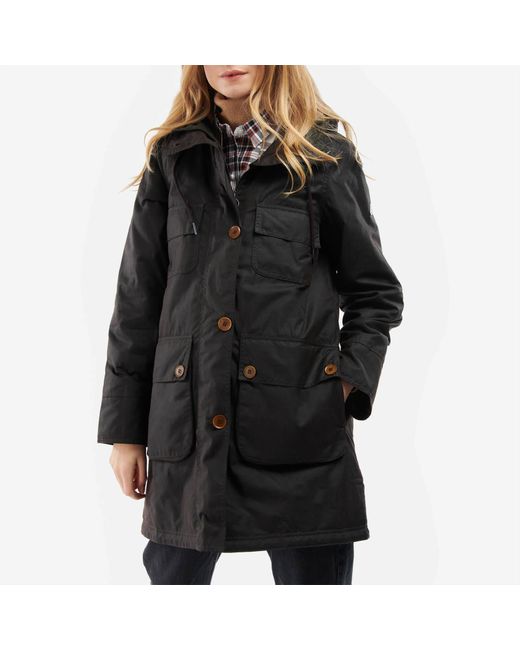 Barbour Black Bethwin Waxed-cotton Coat