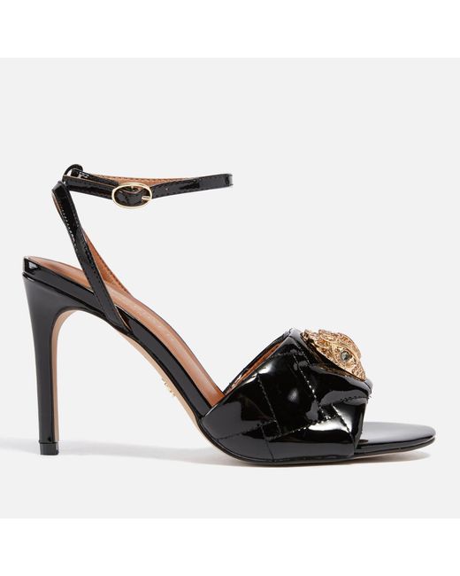 Kurt Geiger Kensington Patent Leather Heeled Sandals in Black Lyst