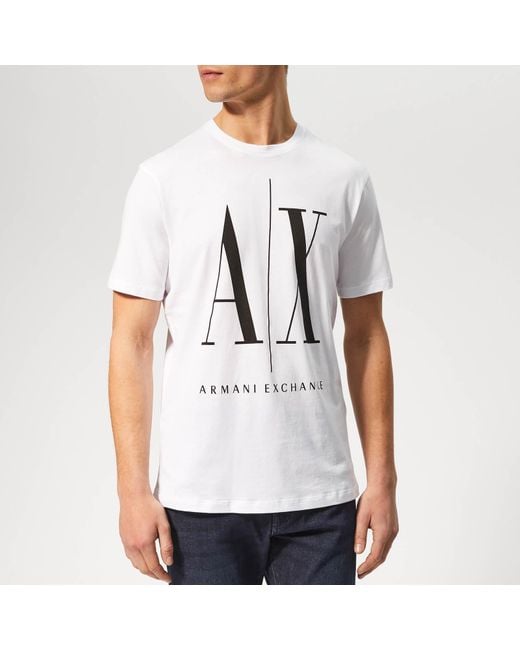 Armani Exchange White Armani Icon T Shirt for men