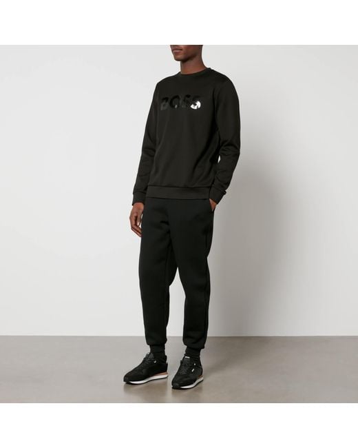 Boss Black Salbo Mirror Textured Cotton-Jersey Sweatshirt for men