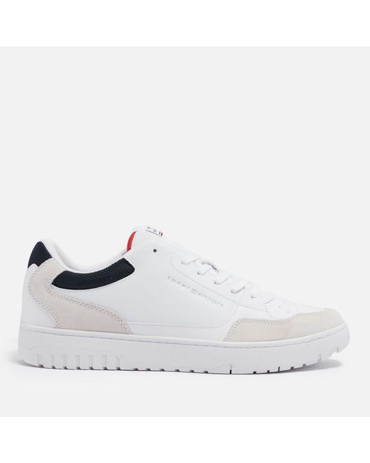 Tommy Hilfiger White Core Leather Basket Trainers for men
