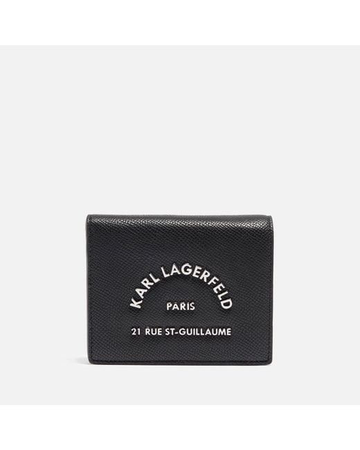 Karl Lagerfeld Black Rue St Guillaume Bifold Faux Leather Wallet