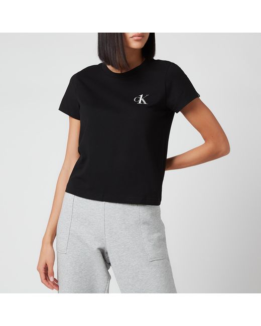 Calvin Klein Cotton Short Sleeve Crewneck T-shirt in Black | Lyst