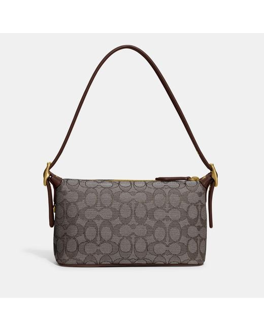 COACH Brown Demi Leather-trimmed Logo-jacquard Bag