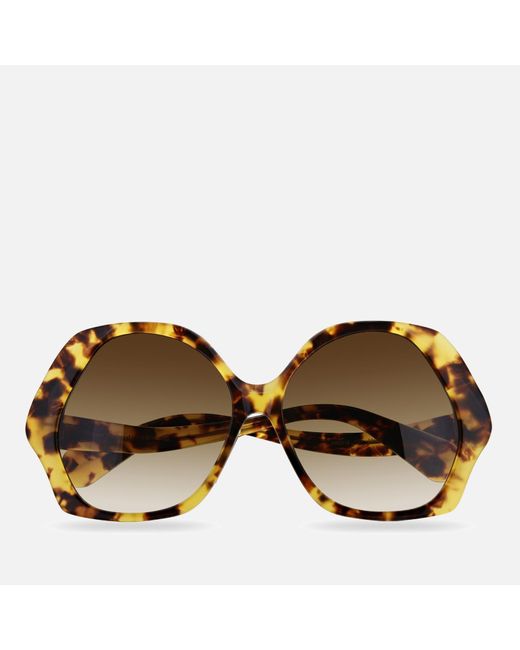 Vivienne Westwood Brown Sophia Acetate Hexagonal-frame Sunglasses