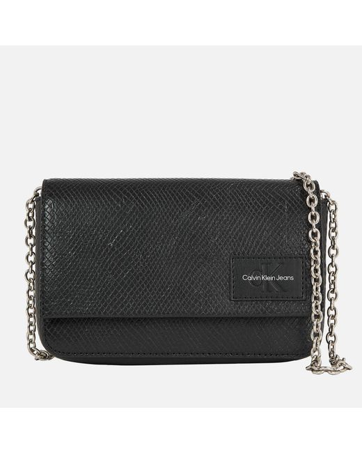 Calvin Klein Black Wallet Faux Leather Crossbody Bag