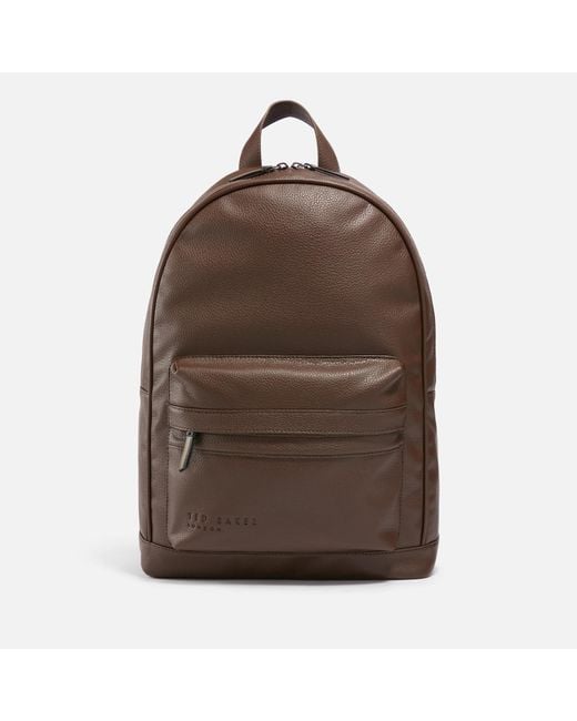 Ted Baker Brown Kaileb Pebble-grain Leather Backpack for men
