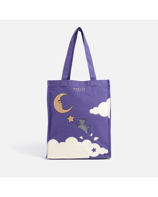 Radley Purple Shoot For The Moon Canvas Medium Tote Bag