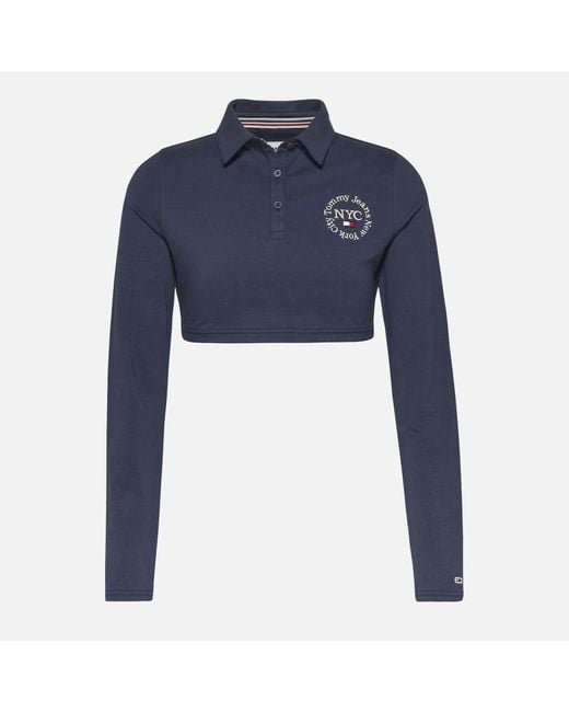 Tommy hilfiger crop top long clearance sleeve