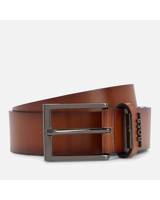 Boss Brown Cole-ant Logo Leather Belt for men