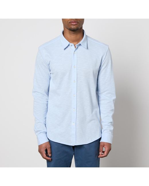 Boss Blue Roan-kent Cotton-piqué Shirt for men