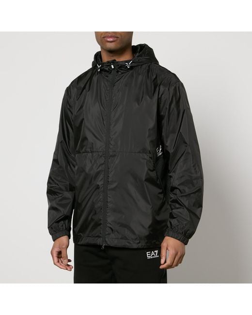 EA7 Black Visibility Packable Shell Jacket for men