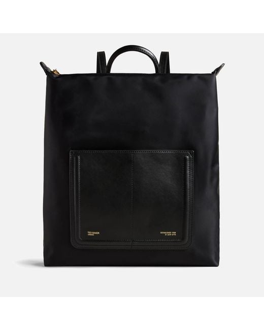 Ted Baker Black Voyer Nylon-canvas Slim Backpack