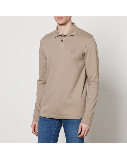 Boss Natural Passerby Cotton-blend Piqué Polo Shirt for men