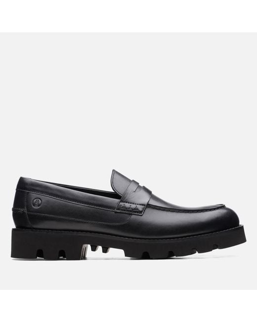 Clarks Black Badell Leather Loafers for men