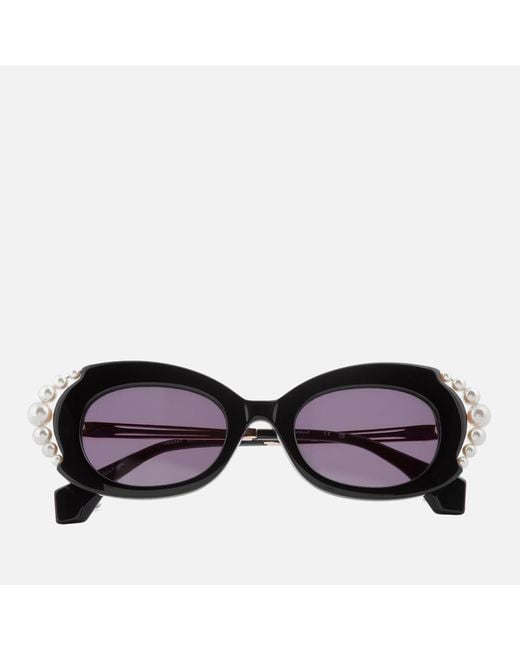 Vivienne Westwood Multicolor Acetate And Swarovski Pearl Cat-eye Frame Sunglasses