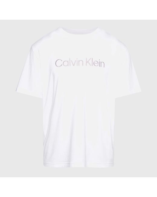 Calvin Klein White Pure Cotton-Blend Sleep T-Shirt for men