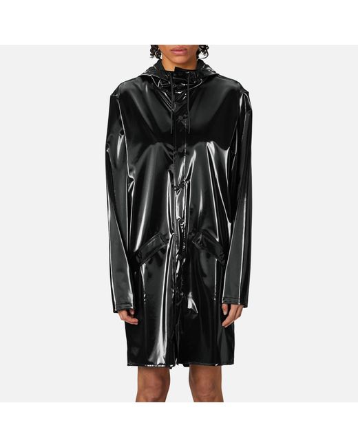 Rains Black Waterproof Long Shell Jacket
