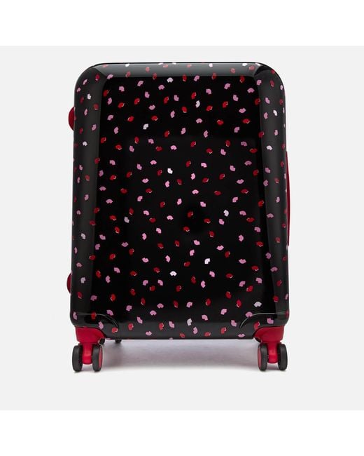 Lulu Guinness Multicolor Medium Confetti Lip Print Hardside Suitcase