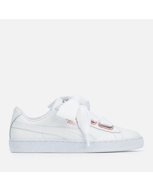 PUMA Basket Heart Leather Trainers in White | Lyst Australia