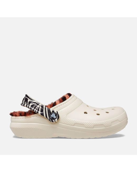 Crocs™ Animal Remix Classic Faux Shearlinglined Rubber Clogs in White