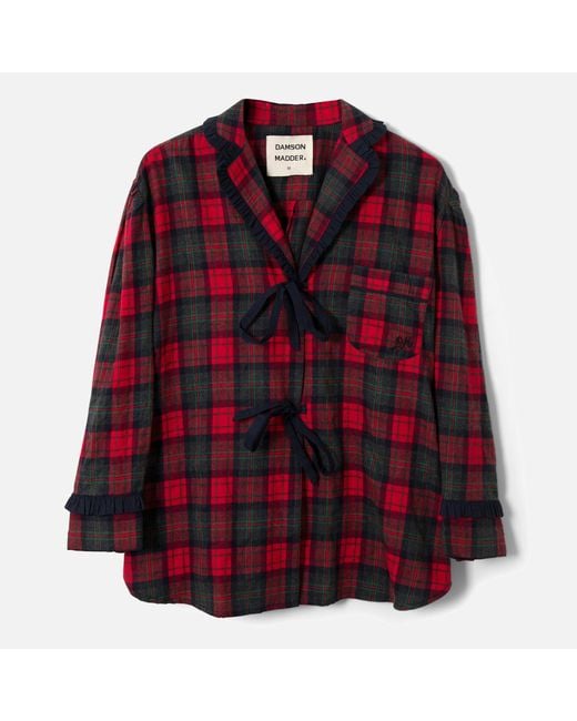 Damson Madder Red Antonella Cotton-flannel Pyjamas