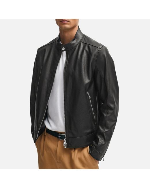 Boss Black Mansell Leather Jacket for men
