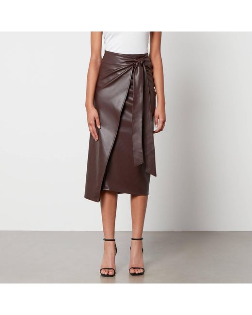 Never Fully Dressed Brown Jaspre Vegan Leather Skirt