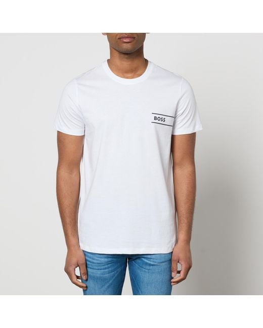 Boss White Rn Organic Cotton-jersey T-shirt for men