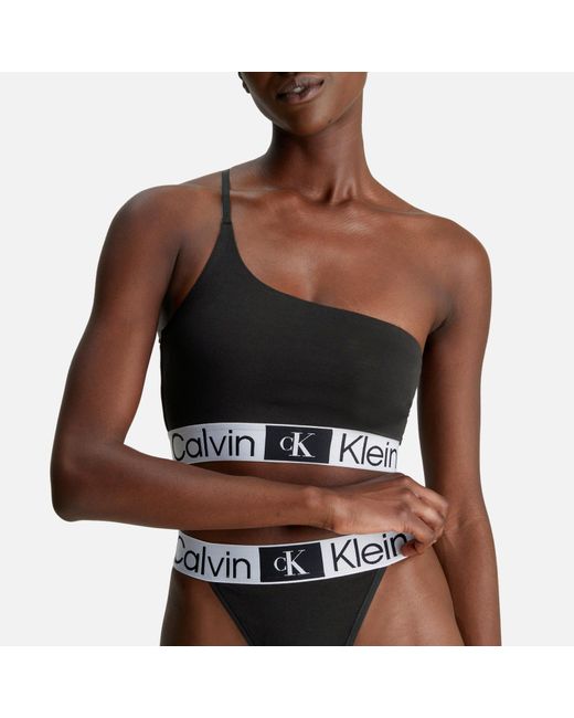 Calvin Klein 1996 Fashion Cotton Unlined Bralette in Black