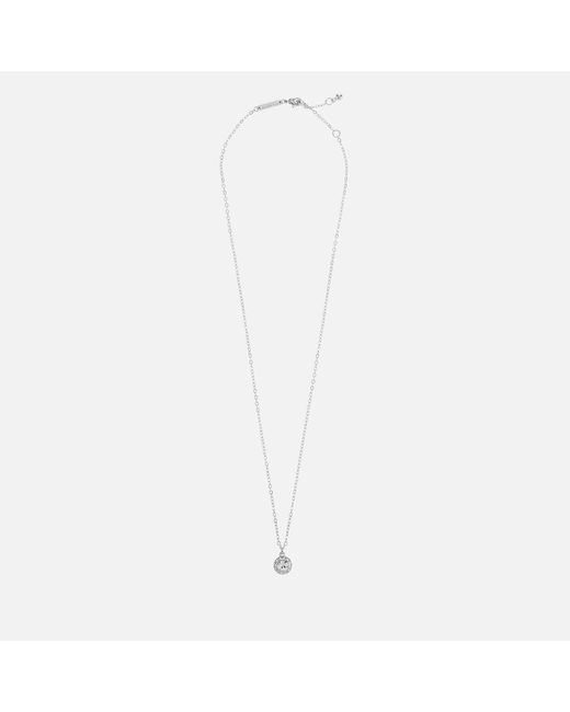 Ted Baker White Soltell Solitaire Silver-plated Pendant Necklace