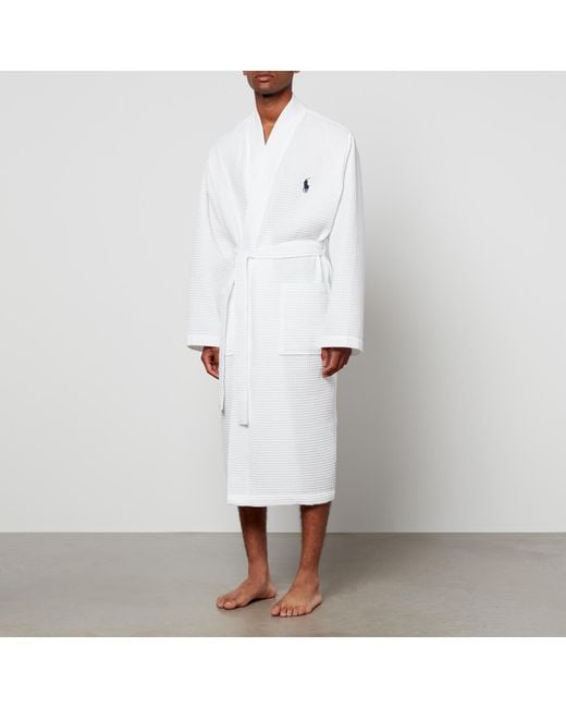 Polo Ralph Lauren Waffleknit Cotton Robe in White for Men Lyst UK