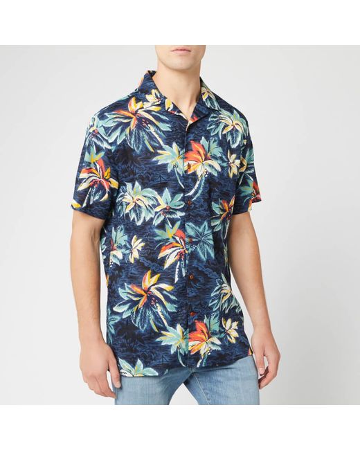 Tommy Hilfiger Hawaiian Print Shirt in Black for Men | Lyst Australia