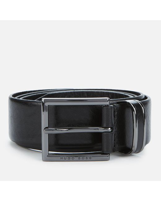 12856円 【別倉庫からの配送】 ボス メンズ ベルト アクセサリー Boss Canzio Leather Belt Mens Dark Grey