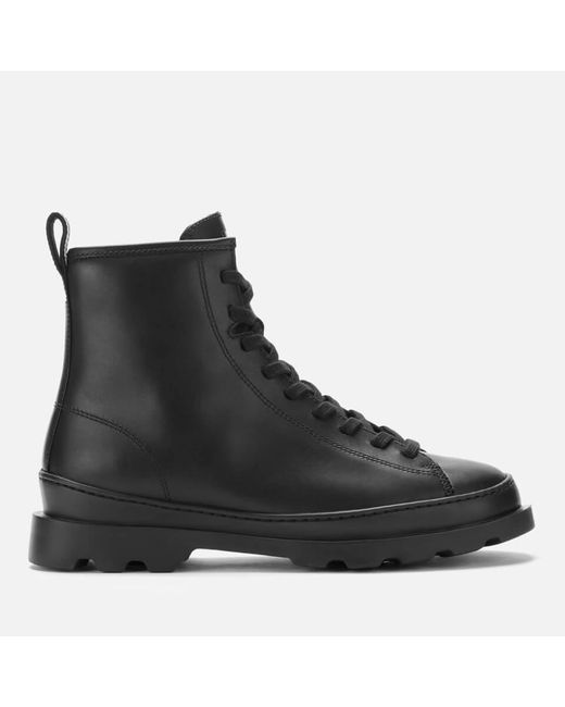Camper Black Brutus Leather Lace Up Boots