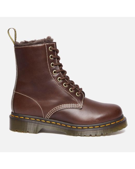 Dr. Martens Brown 1460 Serena Leather 8-Eye Boots