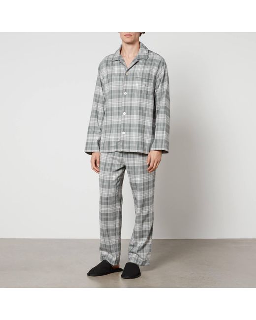Polo Ralph Lauren Plaid Cotton-Poplin Pyjama Set in Gray für Herren