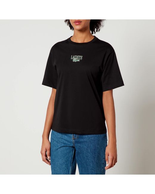 Lacoste Black Graphic Logo Cotton T-shirt