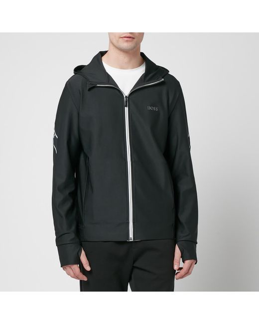 BOSS Green Sicon Gym Zip-through Sweatshirt in Black for Men | Lyst UK