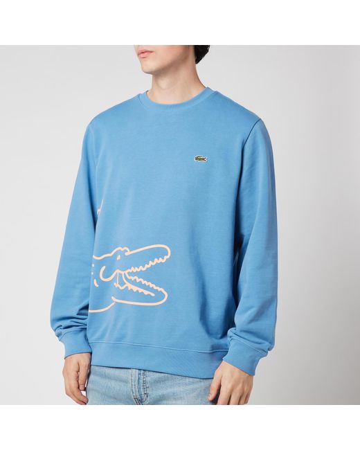 Lacoste Blue Wrap Around Crocodile Logo Sweatshirt for men